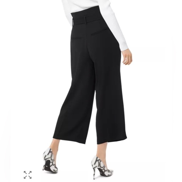 Michael Kors Paperbag-Waist Pleated Culottes black size 8 - Picture 2 of 7